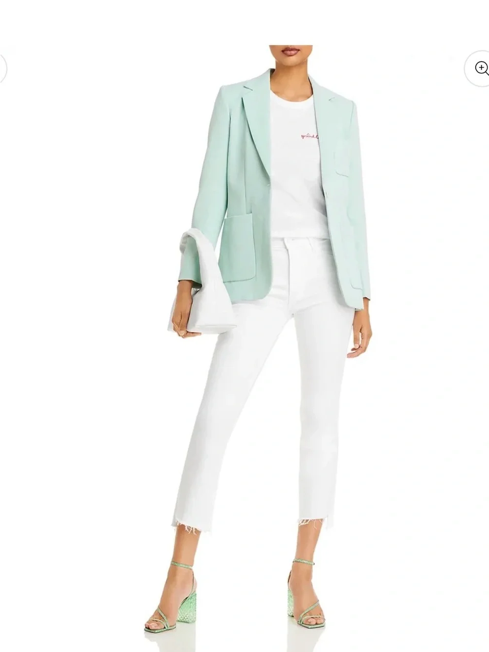 MOTHER Insider Crop Step Fray White Jeans 29 High Rise Kick Flare Raw Hem Coasta